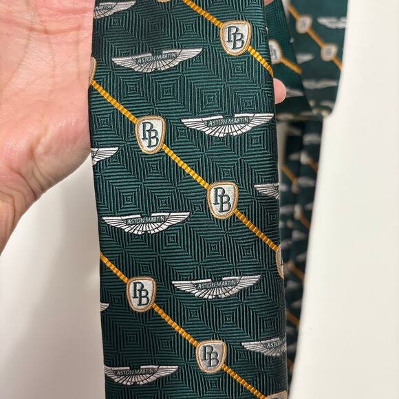 Robert Talbott Pebble Beach Concours ASTON MARTIN Men's Neck Tie Green One Size - Picture 3 of 5